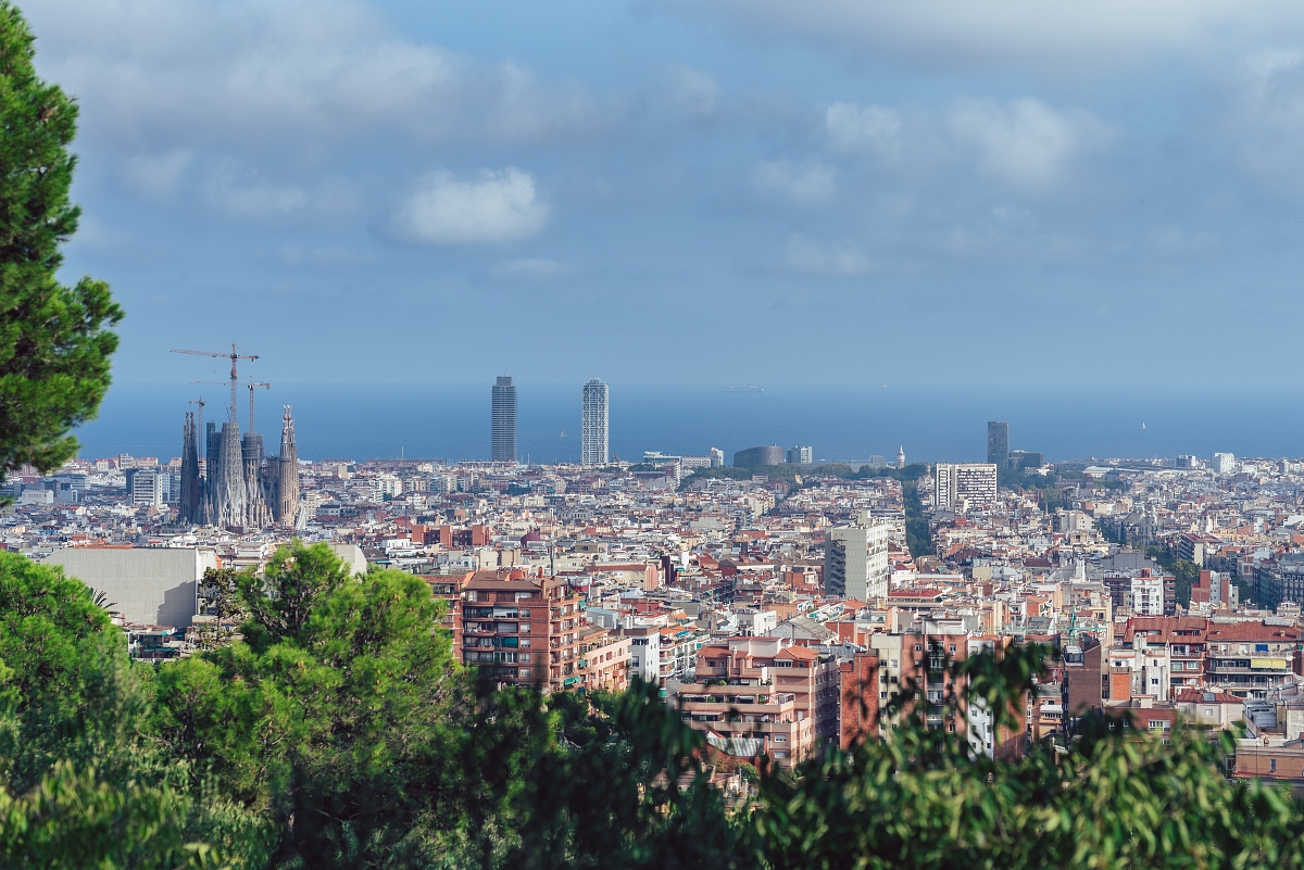 Park Güell widok na Barcelonę