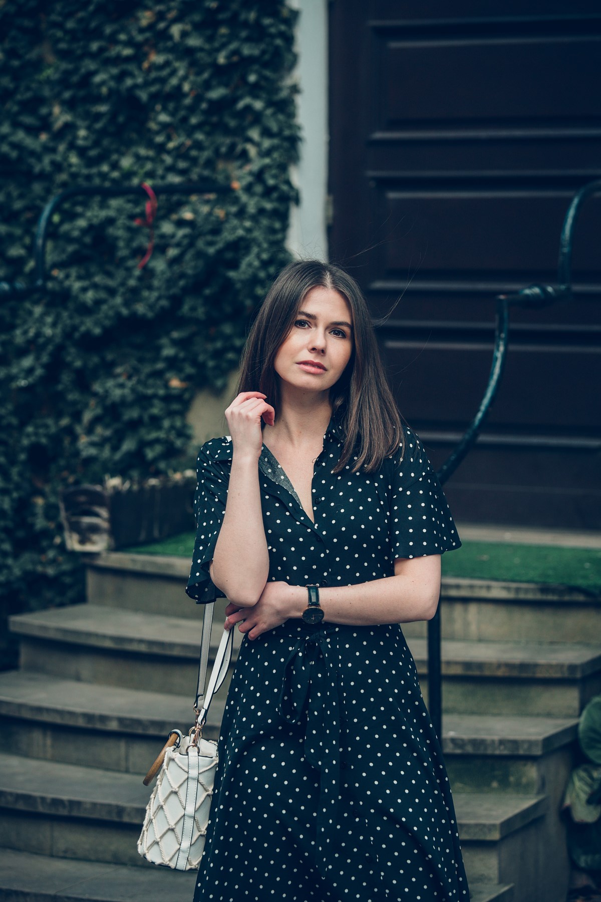 blogerka modowa gdańsk retro sukienka maxi w groszki