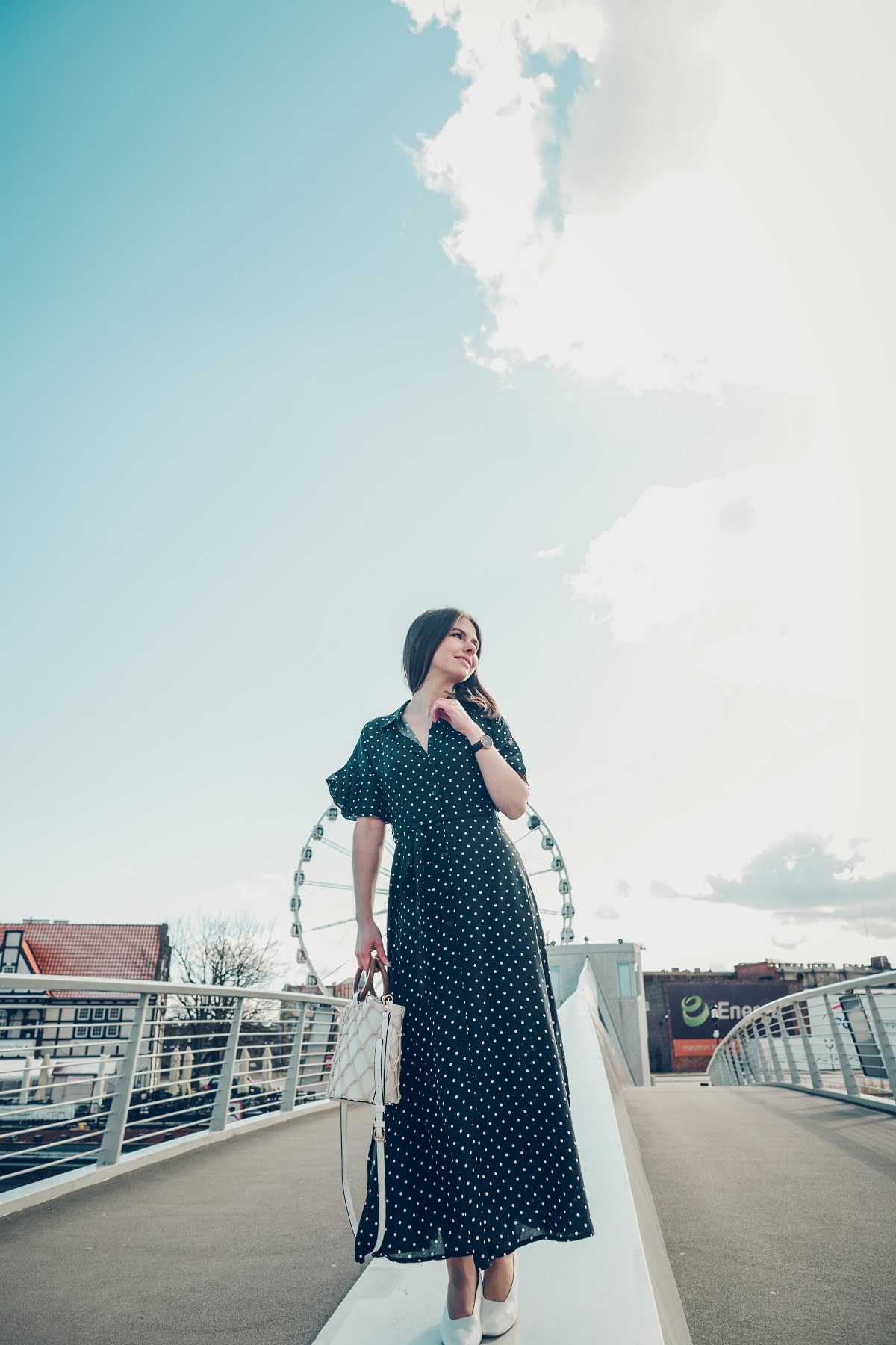 blogerka modowa gdańsk retro sukienka maxi w groszki